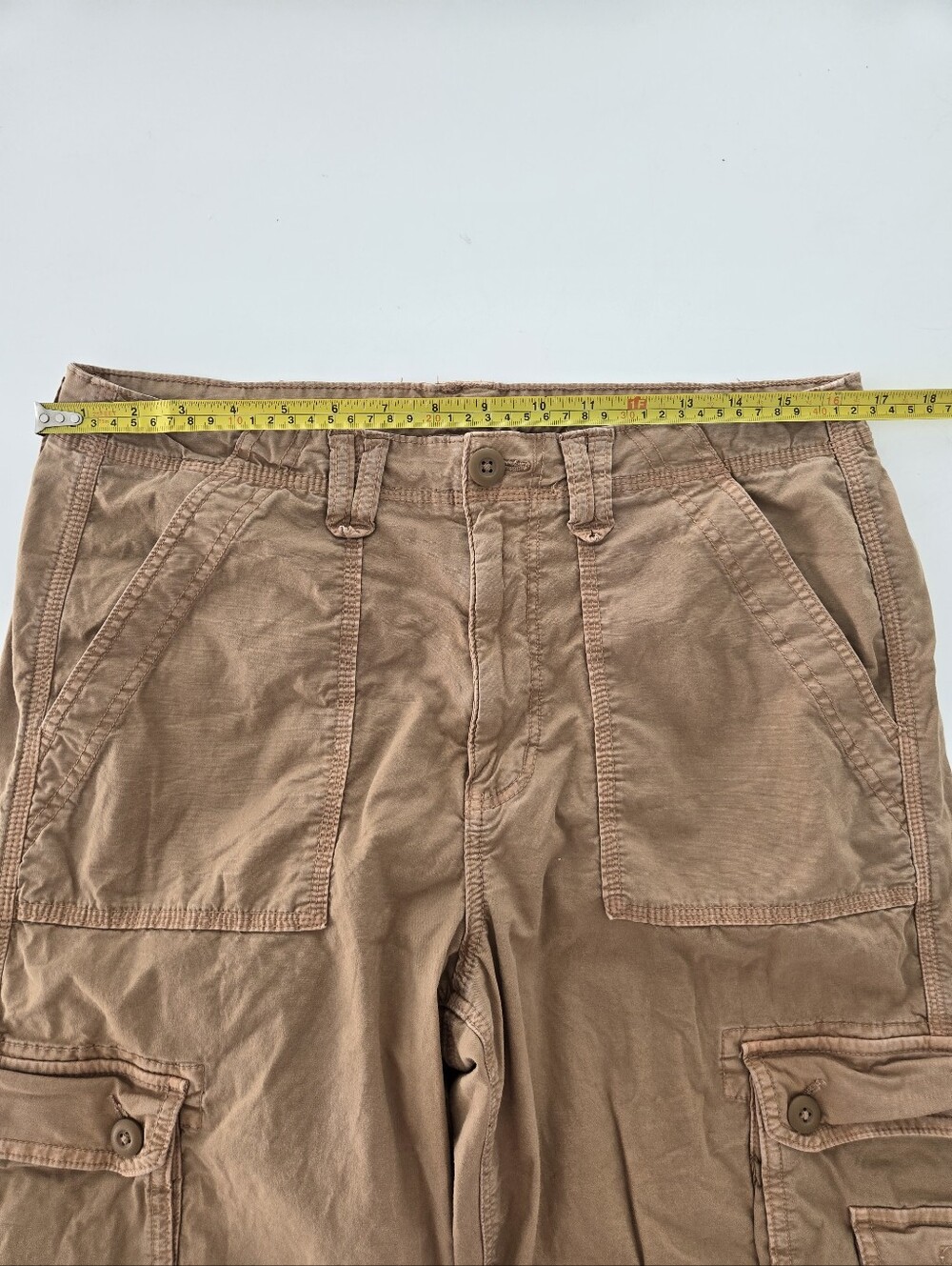 American Eagle Outfitters Brown Canvas Stretch Baggy Jogger Cargo Pants Straight - Picture 9 of 14